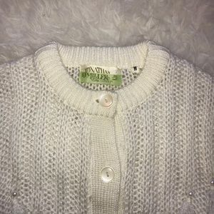 Vintage Sweaters - Vintage Knit Button Down Sweater with Fringe Vintage Sweaters - Vintage Knit Button Down Sweater with Fringe